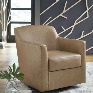 Bradney Leather Swivel Accent Chair